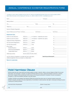 Fillable Online Exhibitor Registration Form Alabama S Water