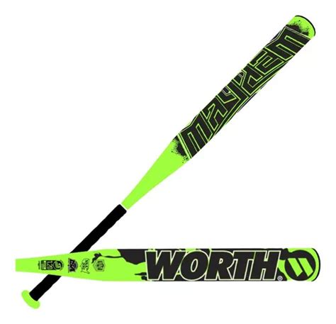 Bat Softbol Worth Maythem Wm23aa Verde Alumino Adulto Color 34x27 Oz 2