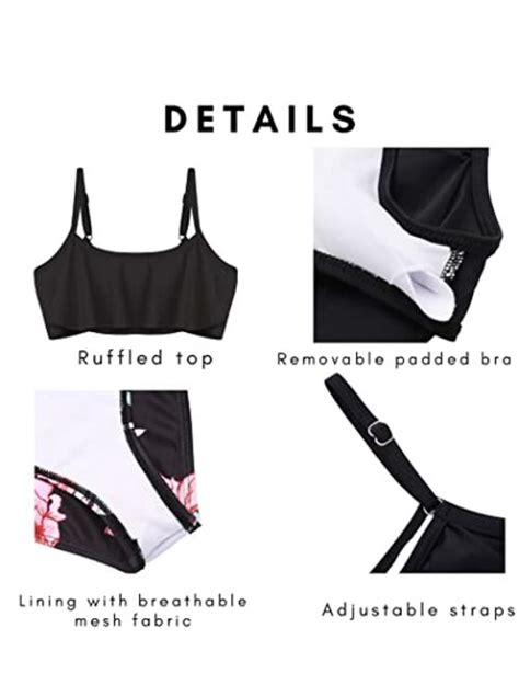 Buy Arshiner Girls Swimsuit Two Pieces Bikini Set Ruffle Bathing Suits Flounced Tankini Swimwear