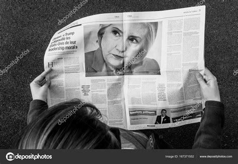 Woman Reading Newspaper Black And White