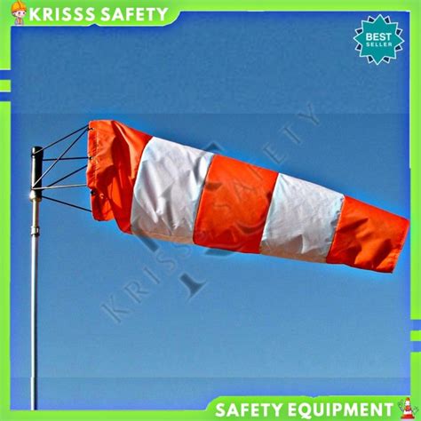 Jual Windsock Petunjuk Arah Mata Angin Oren Putih Ukuran 50cm 60cm