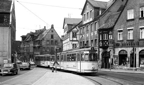 Nürnberg Fürther Straßenbahn Tw 354 GT6 MAN Siemens 1966 mit B4 auf