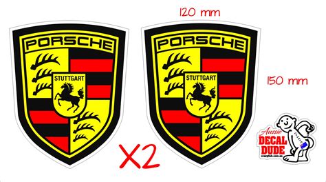 Porsche stickers TWO (2) 150 x 120 mm each - Crazy Fish