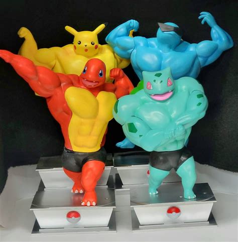 Bodybuilder Pokemon Vinyl Figure Buff Pikachu Gengar Etsy