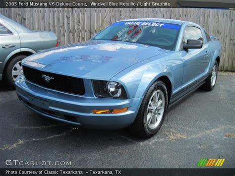 Windveil Blue Metallic 2005 Ford Mustang V6 Deluxe Coupe Light Graphite Interior Gtcarlot