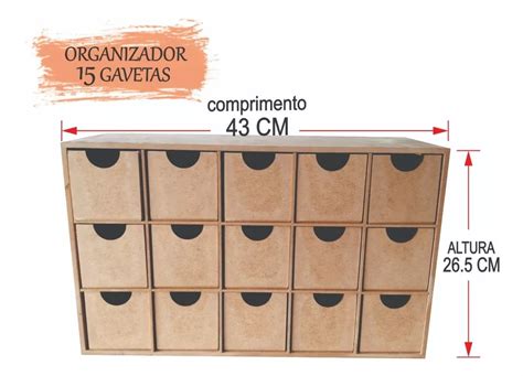 Gaveteiro Organizador Multiuso 6 Gavetas Mdf Cru Mebuscar Brasil