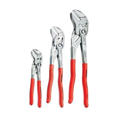 Knipex Tools 00 20 06 Us2 3 Pc Pliers Wrench Set Plastic Coating Chrome Ebay