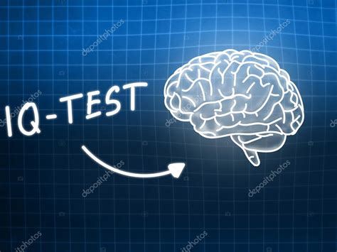 Iq Test Brain Background Knowledge Science Blackboard Blue — Stock