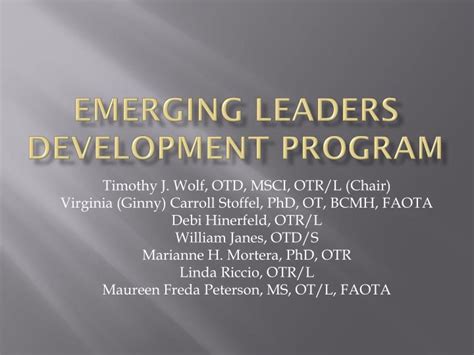 Ppt Emerging Leaders Development Program Powerpoint Presentation