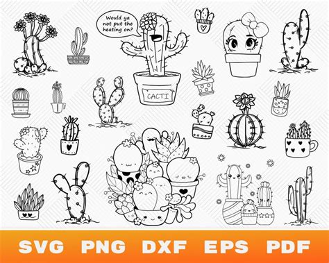 Cactus SVG Bundle Cactus Silhouette Succulent Svg Cactus Svg Cactus