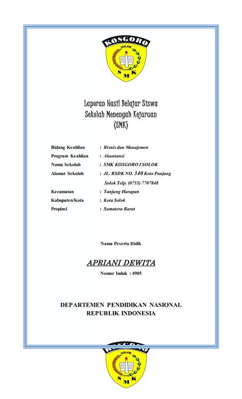 Halaman Depan Rapor Pdf