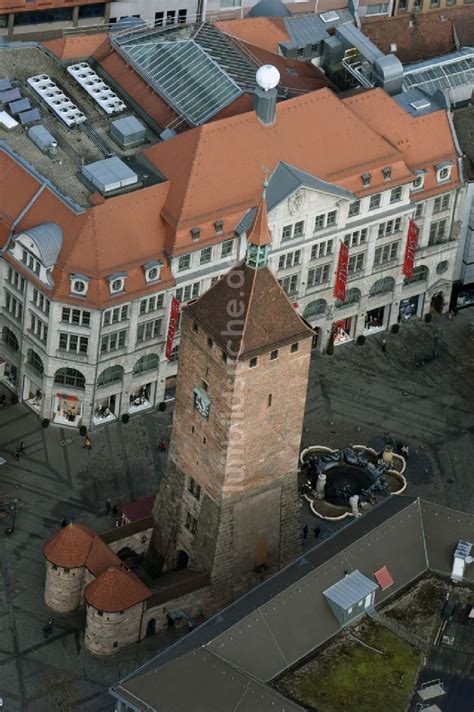 Luftbild N Rnberg Turm Bauwerk Wei Er Turm Am Ludwigsplatz Rest Der