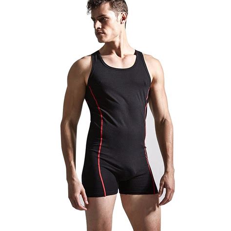 Men Gymnastics Iiniim Mens Sleeveless Tights Leotard Bodysuit Wrestling