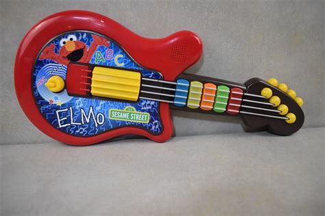 Sesame Street Elmo Lets Rock Guitar Hasbro 2010 Toddler Toy Red Music