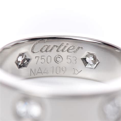 Cartier 18k White Gold 6 Diamond 55mm Love Ring 53 65 495549