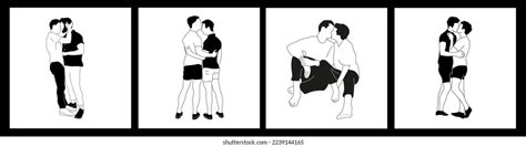 Romantic Gay Couple Silhouette Stock Vectors And Vector Art Shutterstock