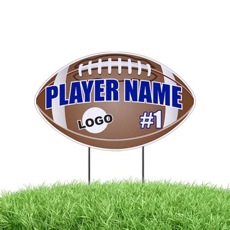 Football Player Yard Signs Etsy