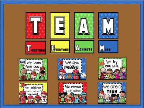 Bulletin Board Sports Theme Team Together Everyone Achieves More