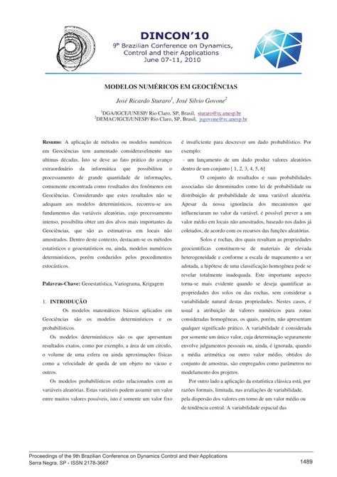 PDF MODELOS NUMÉRICOS EM GEOCIÊNCIAS sbmac org br PDF file1