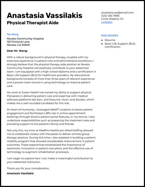 5 Physical Therapist Cover Letter Examples For 2025