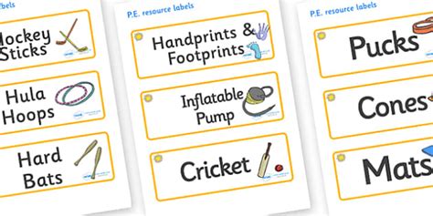 Sunshine Themed Editable Pe Resource Labels Teacher Made