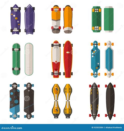 Different Skateboards Set Stock Vector Illustration Of Skate 92503384