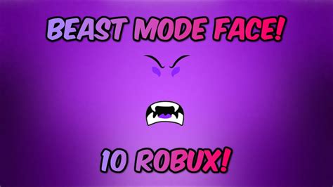 New New Beastmode Face Only 10 Robux Limted Time Roblox Youtube