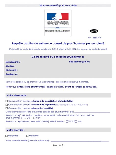 Fillable Online Fillable Online Requ Te Aux Fins De Saisine Du Conseil