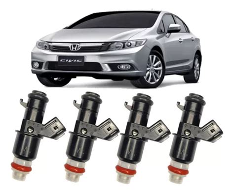 Kit 4 Bicos Injetores New Civic 1 8 Flex 2008 Honda 8 Furos