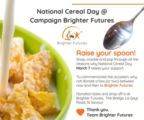 National Cereal Day @ Campaign Brighter Futures - Brighter Futures