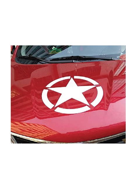 Woopme White Star Bonnet Jeep Stickers Car Vinyl Decal Suv