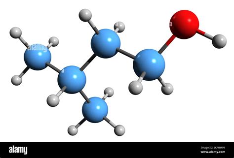 D Image Of Isoamyl Alcohol Skeletal Formula Molecular Chemical