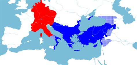 Western And Eastern Roman Empire Map