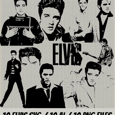 10 Elvis Svg Cut Files 10 Png Files 10 Ai Files Elvis Etsy