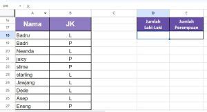 Cara Menghitung Jumlah Laki Laki Dan Perempuan Di Spreadsheet Neicytekno