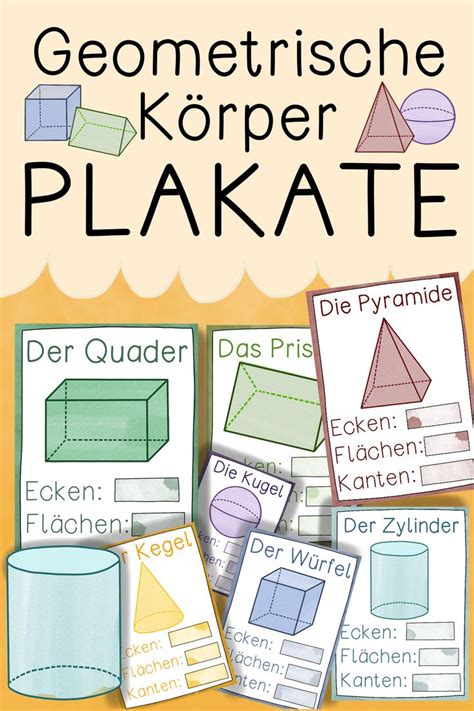 Geometrische K Rper Plakate Zum Ausf Llen Unterrichtsmaterial Im