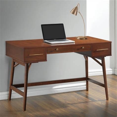 Coaster Mugga Mid Century Modern 3 Drawer Wood Writing Desk In Walnut