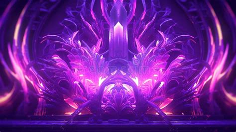 Purple Neon Glow Art, Cinematic Art, Detailed Textures. Stock ...