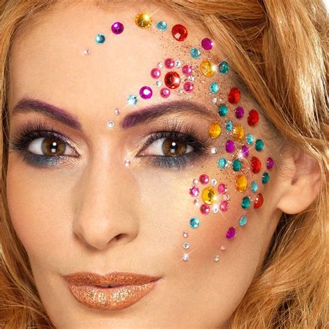 Rainbow Jewel Face Gems Fancy Dress Accessories Parties More