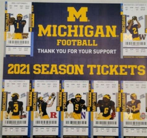 2021 Michigan Wolverines Football Ticket Stubs Ebay