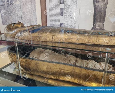 Sarcophagi With Mummies In An Egyptian Museum Editorial Image Image