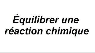 équilibre equation chimique exercice corrigé seconde