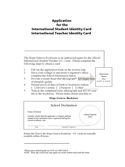 Student Identity Card Application Form - 2 Free Templates in PDF, Word, Excel Download