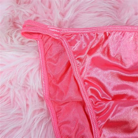 Stretch Satin Panties VTG STYLE SHINY STRING Bikini Sissy Panties 11