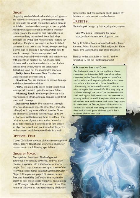 Dnd 5e Homebrew — Awakened Undead Race By The Singular Anyone