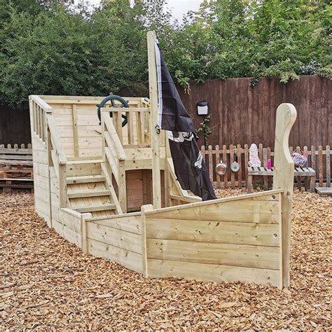 Wooden Outdoor Pirate Ship Play Structure | Role Play | Early Years ...