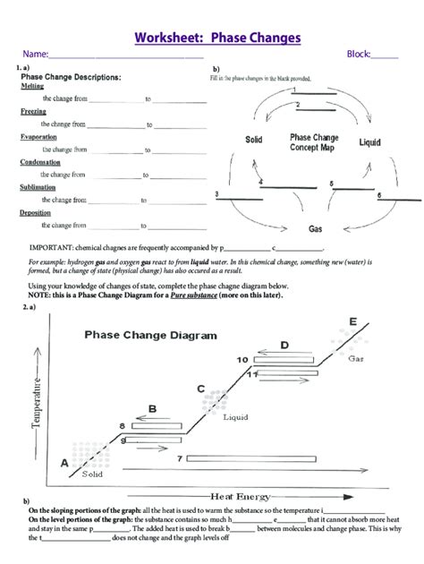 Fillable Online Phase Change Worksheet Fax Email Print - pdfFiller