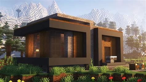 Modern Build | Modern Mountain Cabin (Tutorial) Minecraft Map