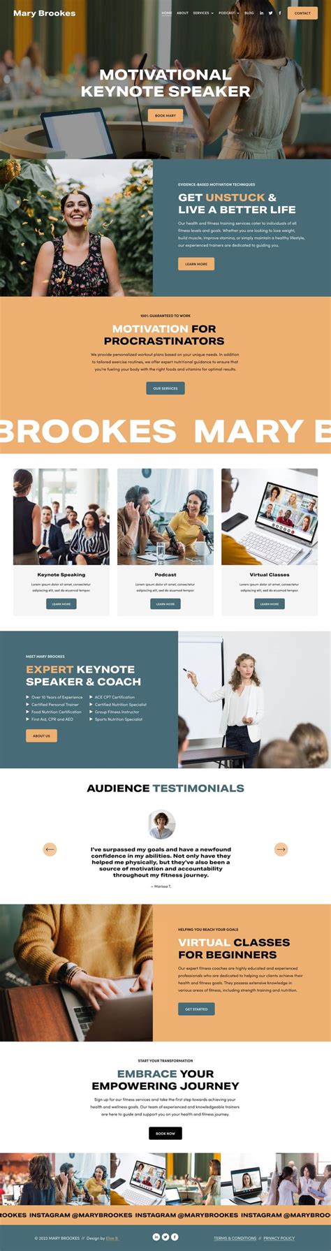 Squarespace Website Template Speaker Keynote Speaker Motivational