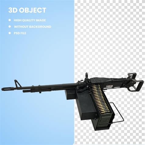 Premium PSD 3d Weapon Firearm M60 Machine Gun